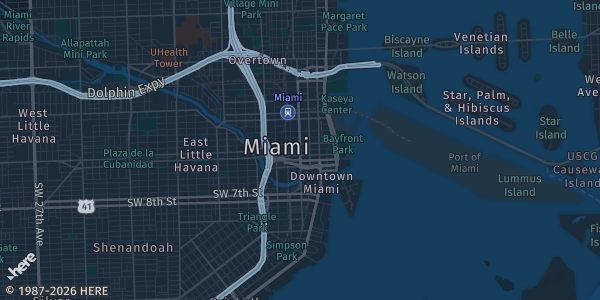 Map of Miami, FL. The exact address of Florida Room at Zoo Miami is not known, so the map shows the area rather than a specific building.