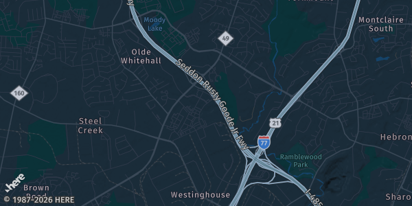 Map of Embassy Suites by Hilton Charlotte Ayrsley Charlotte, NC. The exact address of 9:00 AM - 4:00 PM is not known, so the map shows the area rather than a specific building.