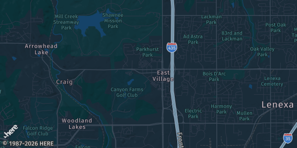 Map of Lenexa, KS. The exact address of Art of Sports KC is not known, so the map shows the area rather than a specific building.