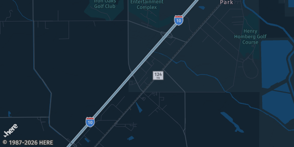 Map of Beaumont, TX. The exact address of Doggett Ford Park is not known, so the map shows the area rather than a specific building.