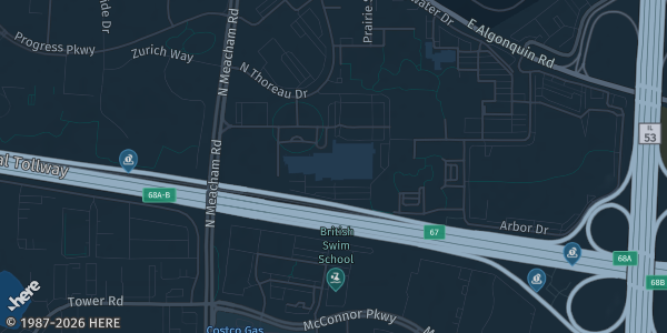 Map showing Schaumburg Renaissance Hotel and Convention Center in Schaumburg, IL.