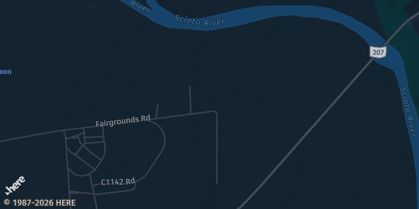 Map showing Ross Counrty Fairgrounds in Chillicothe, OH.