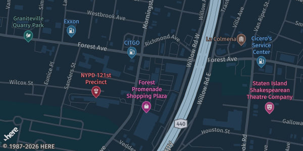 Map showing Karate USA in Staten Island, NY.