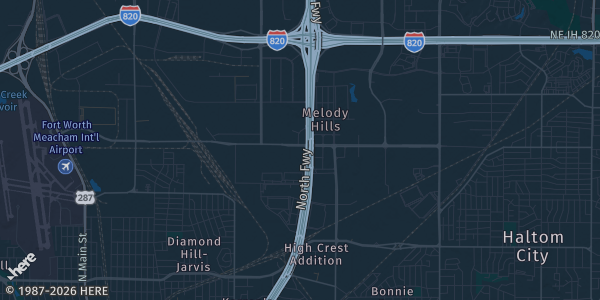 Map of Fort Worth, TX. The exact address of Radisson Hotel Fort Worth North–Fossil Creek is not known, so the map shows the area rather than a specific building.