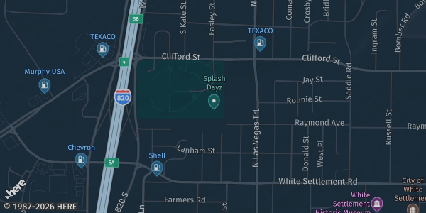 Map showing White Settlement Event Center in White Settlement, TX.