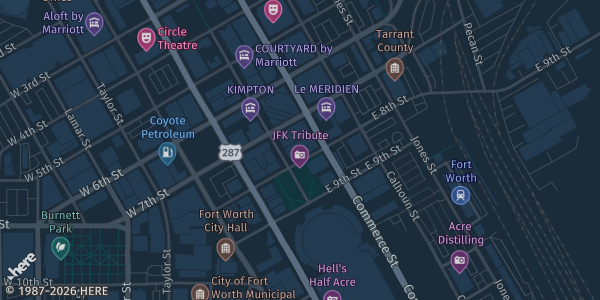 Map showing Hilton Fort Worth in Fort Worth, TX.