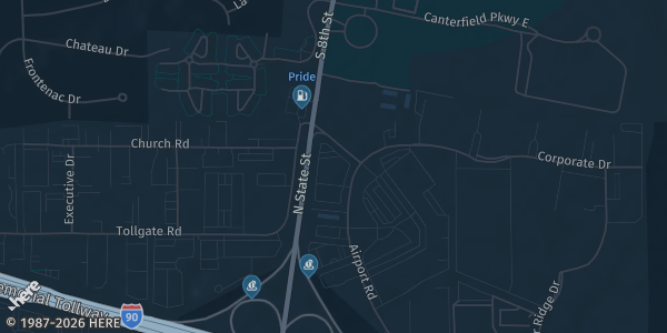 Map showing Holiday Inn & Suites in Elgin, IL.