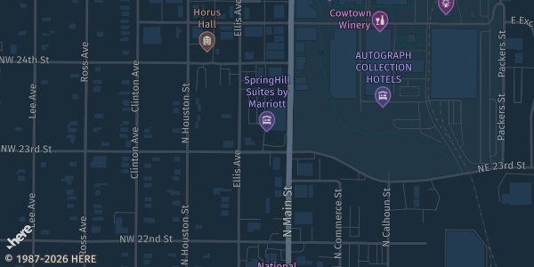 Map showing SpringHill Suites by Marriott Fort Worth Historic Stockyards in Fort Worth, TX.