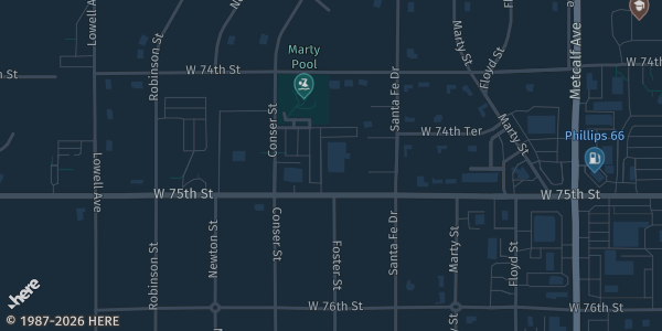 Map showing American Legion Post 370 in Overland Park, KS.