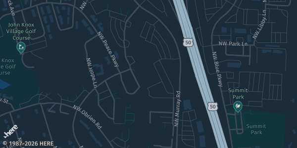 Map showing The Pavilion at John Knox Village in Lee's Summit, MO.
