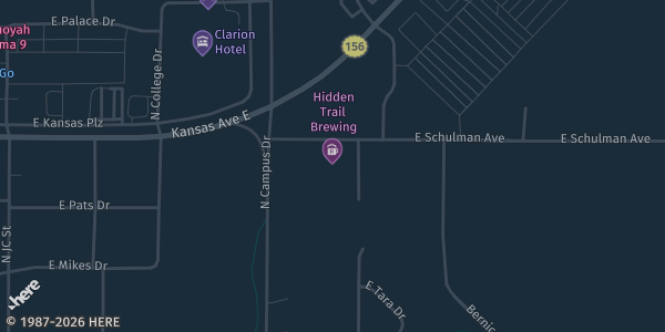 Map showing Hidden Trail Brewing in Garden City, KS.