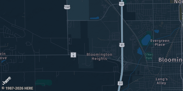 Map of Bloomington, IL. The exact address of Interstate Center, Mclean County Fairgrounds is not known, so the map shows the area rather than a specific building.