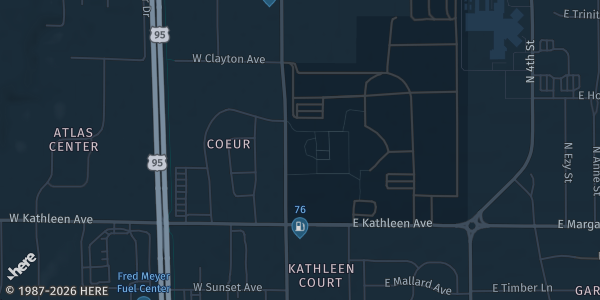 Map showing Kootenai County Fairgrounds in Coeur d'Alene, ID.