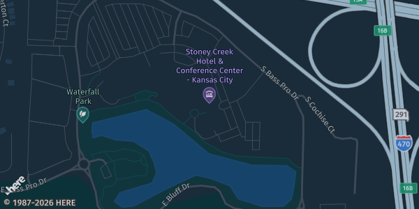 Map showing Stoney Creek Hotel Kansas City — Independence in Independence, MO.