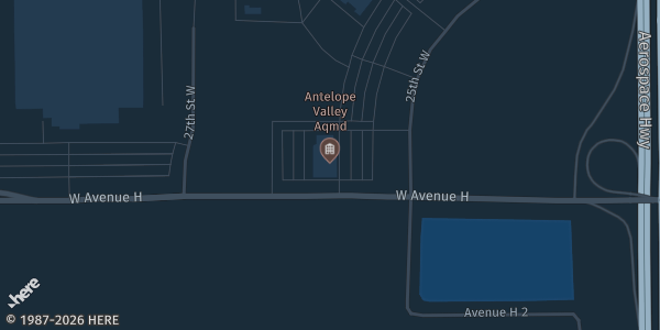Map showing AV Fair & Event Center — Van Dam Pavilion in Lancaster, CA.