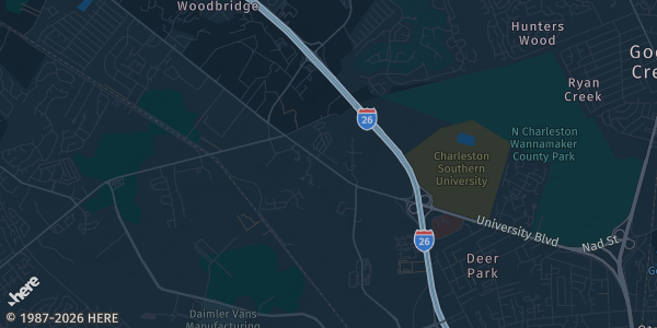 Map of Ladson, SC. The exact address of Exchange Park Fairgrounds is not known, so the map shows the area rather than a specific building.