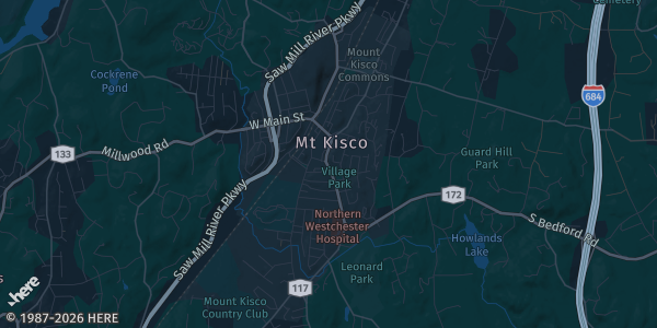 Map of Mount Kisco, NY. The exact address of Boys & Girls Club Northern Westchester is not known, so the map shows the area rather than a specific building.