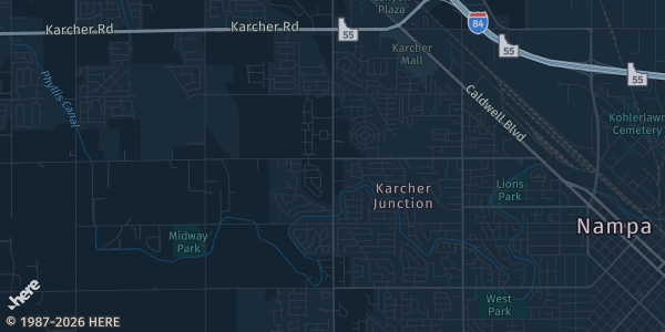 Map of Nampa, ID. The exact address of Nampa Card & Collectibles Show, October 10th, 2026 is not known, so the map shows the area rather than a specific building.