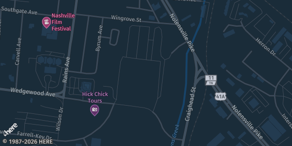 Map showing The Fairgrounds Nashville in Nashville, TN.