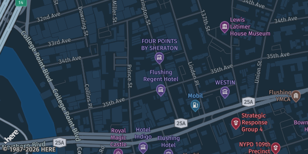 Map showing Four Points by Sheraton Flushing in Flushing, NY.