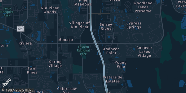 Map of Orlando, FL. The exact address of Center Pointe Community Church is not known, so the map shows the area rather than a specific building.