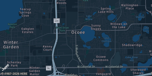 Map of Ocoee, FL. The exact address of Ocoee Lakeshore Center is not known, so the map shows the area rather than a specific building.