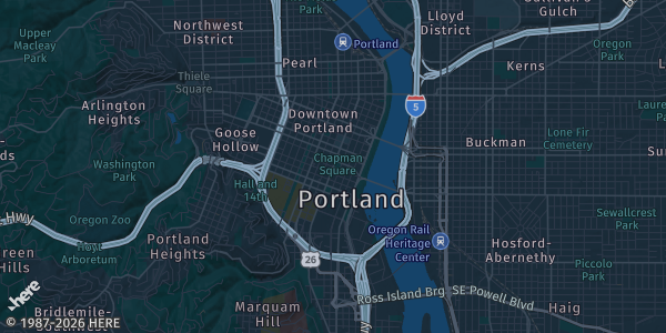 Map of Portland, OR. The exact address of DoubleTree by Hilton Hotel Portland is not known, so the map shows the area rather than a specific building.