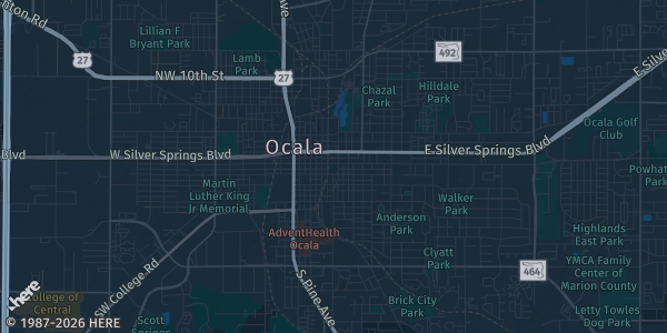 Map of Ocala, FL. The exact address of Expo Center 2 is not known, so the map shows the area rather than a specific building.