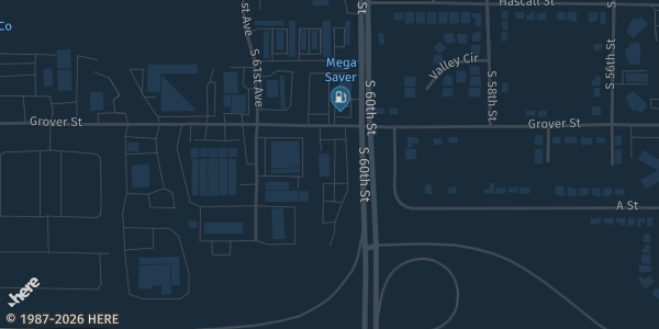 Map showing Firefighters Hall in Omaha, NE.