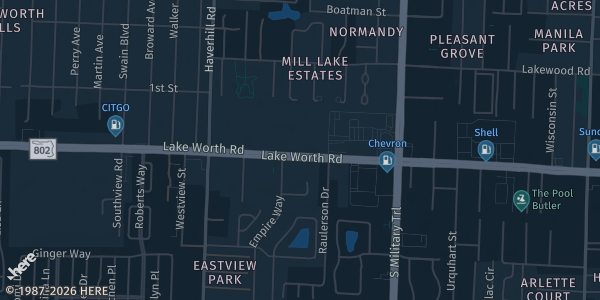 Map showing American Polish Club in Greenacres, FL.