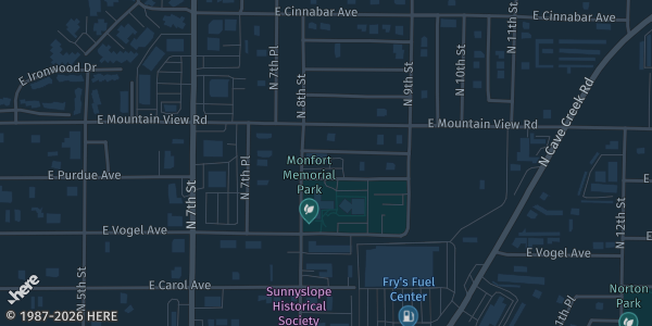 Map showing VFW Phoenix in Phoenix, AZ.