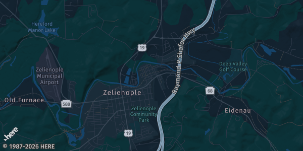 Map of Harmony, PA. The exact address of 232 Wise Rd. is not known, so the map shows the area rather than a specific building.