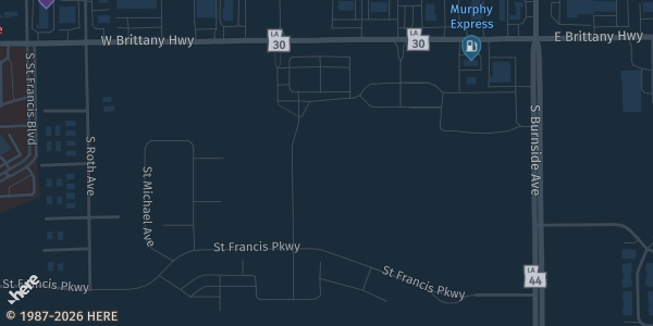 Map showing Price LeBlanc PACE Center in Gonzales, LA.