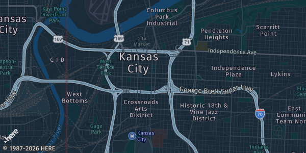 Map of Kansas City, MO. The exact address of Wingate by Wyndham Kansas City Northeast is not known, so the map shows the area rather than a specific building.