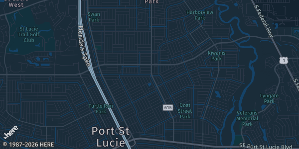 Map of Port Saint Lucie, FL. The exact address of Polish American Club Convention Center is not known, so the map shows the area rather than a specific building.