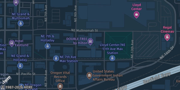 Map showing DoubleTree by Hilton Portland in Portland, OR.