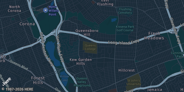 Map of Garden Hills, NY. The exact address of Project TCG EXPO: Queens College 2026 is not known, so the map shows the area rather than a specific building.
