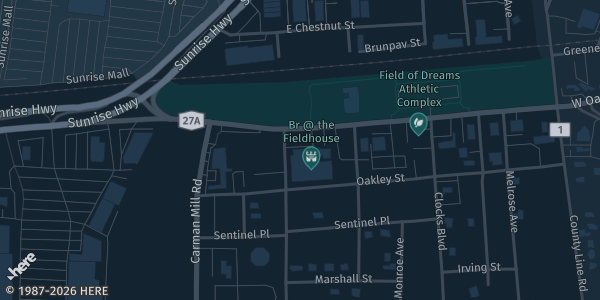 Map showing Long Island Sports Dome in Massapequa, NY.