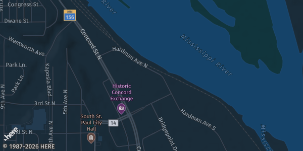 Map showing UFCW Union Hall in South St. Paul, MN.