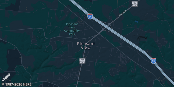 Map of Pleasant View, TN. The exact address of Sycamore High School Gym is not known, so the map shows the area rather than a specific building.