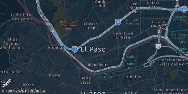 Map of El Paso, TX. The exact address of Starlight Event Center is not known, so the map shows the area rather than a specific building.