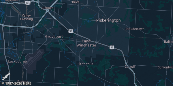Map of Canal Winchester, OH. The exact address of this venue is not known, so the map shows the area rather than a specific building.