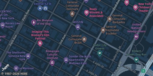 Map showing The Westin New York Grand Central in New York, NY.