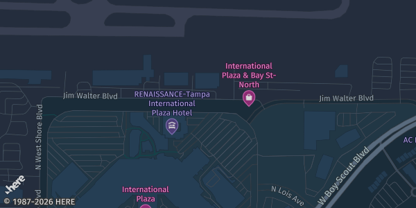 Map showing Renaissance Tampa International Plaza Hotel in Tampa, FL.