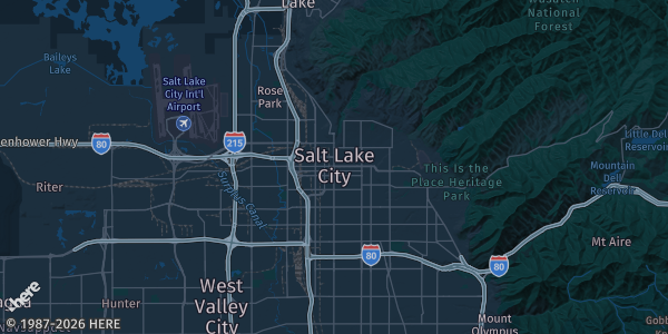 Map of Salt Lake City, UT. The exact address of this venue is not known, so the map shows the area rather than a specific building.