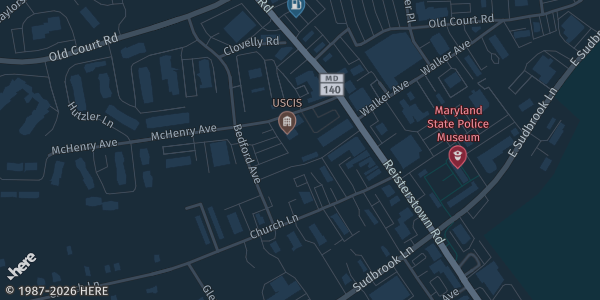 Map showing The Game Haven of Maryland in Pikesville, MD.