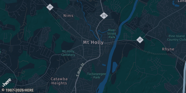 Map of Mount Holly, NC. The exact address of Tuckaseegee Community Center is not known, so the map shows the area rather than a specific building.