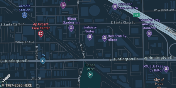 Map showing Embassy Suites by Hilton Arcadia Pasadena Area in Arcadia, CA.