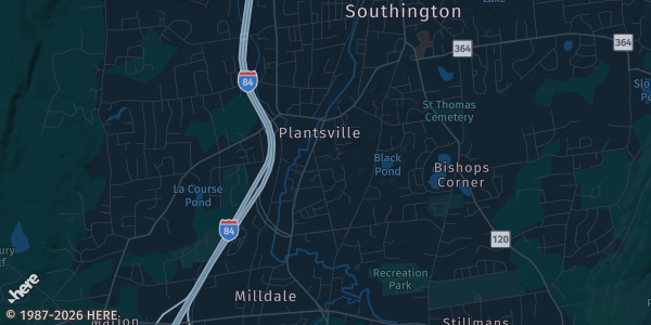 Map of Plantsville, CT. The exact address of Super66 Liquors of Plantsville is not known, so the map shows the area rather than a specific building.