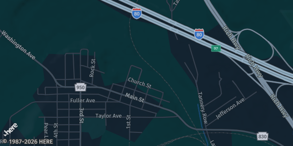 Map showing Falls Creek Fire Hall in Falls Creek, PA.